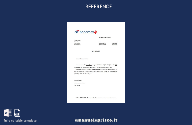 modello di riferimento per la chiusura della banca Citibanamex in stile verifica